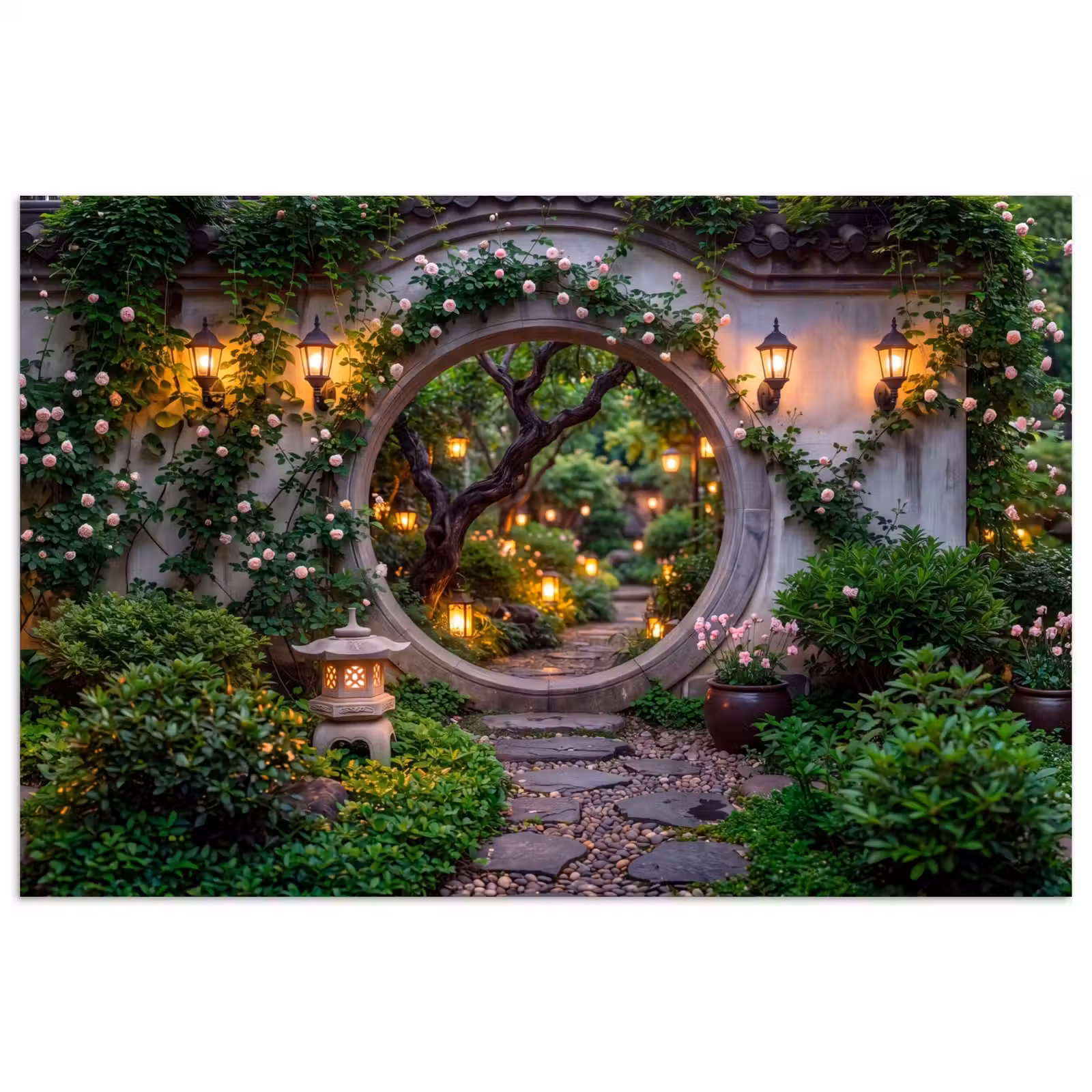 Poster - Tor – Garten – Beleuchtung — 1