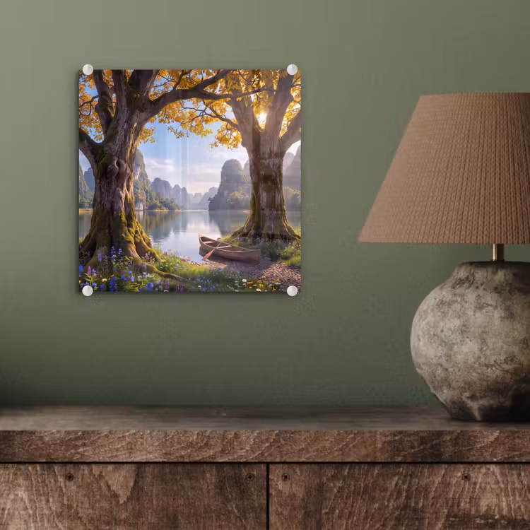 Glasbild - Natur – See – Berge — 4