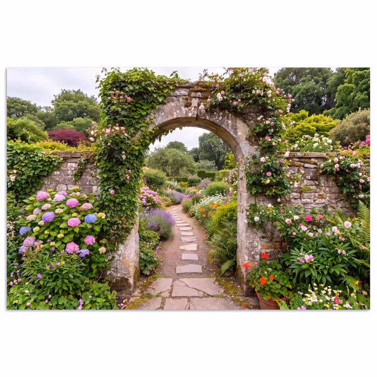 Poster - Garten – Blumen – Weg — 1