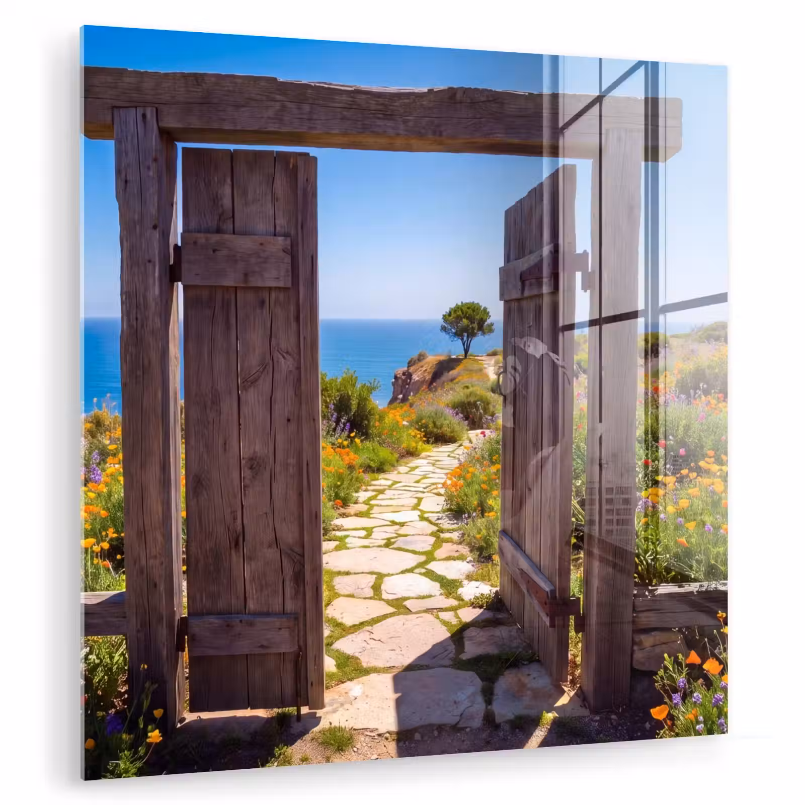 Glasbild - Tor – Weg – Meer — 1