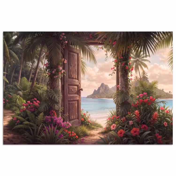 Poster - Tür – Strand – Natur — 1