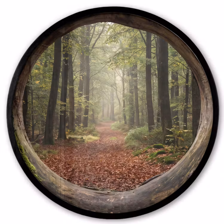 Poster im Rahmen Rund - Baum – Wald – Natur — 1