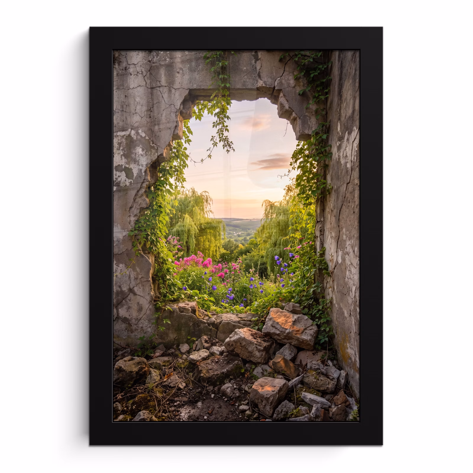 Bilder mit Rahmen - Mauer – Natur – Blumen — 1