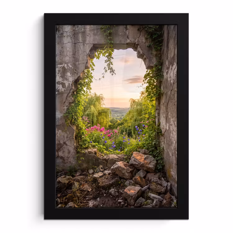 Bilder mit Rahmen - Mauer – Natur – Blumen — 1