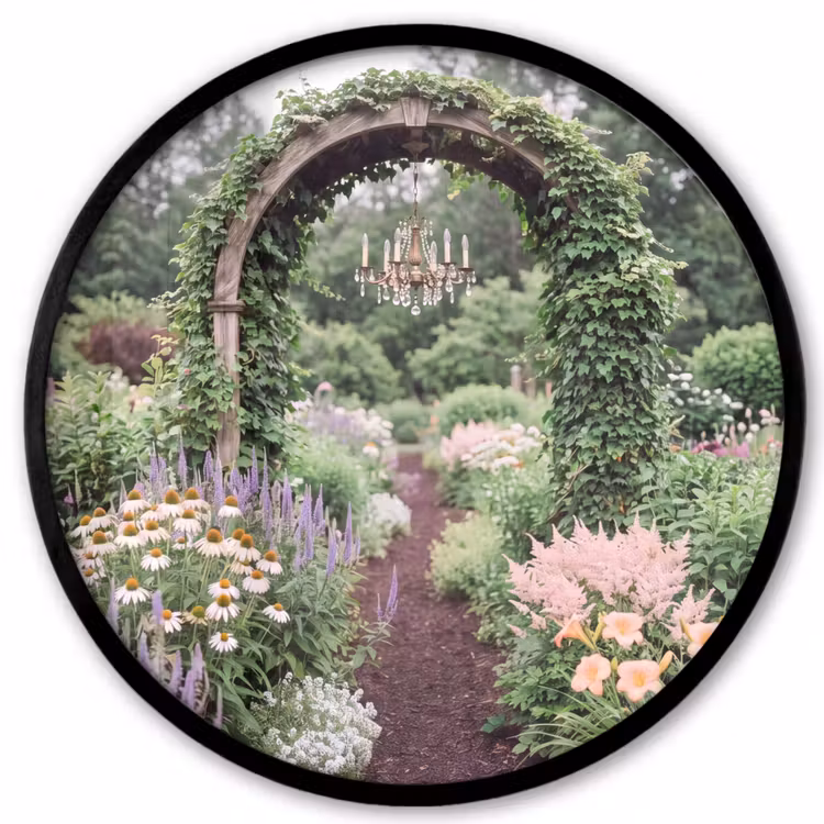 Poster im Rahmen Rund - Bogen – Garten – Natur — 1