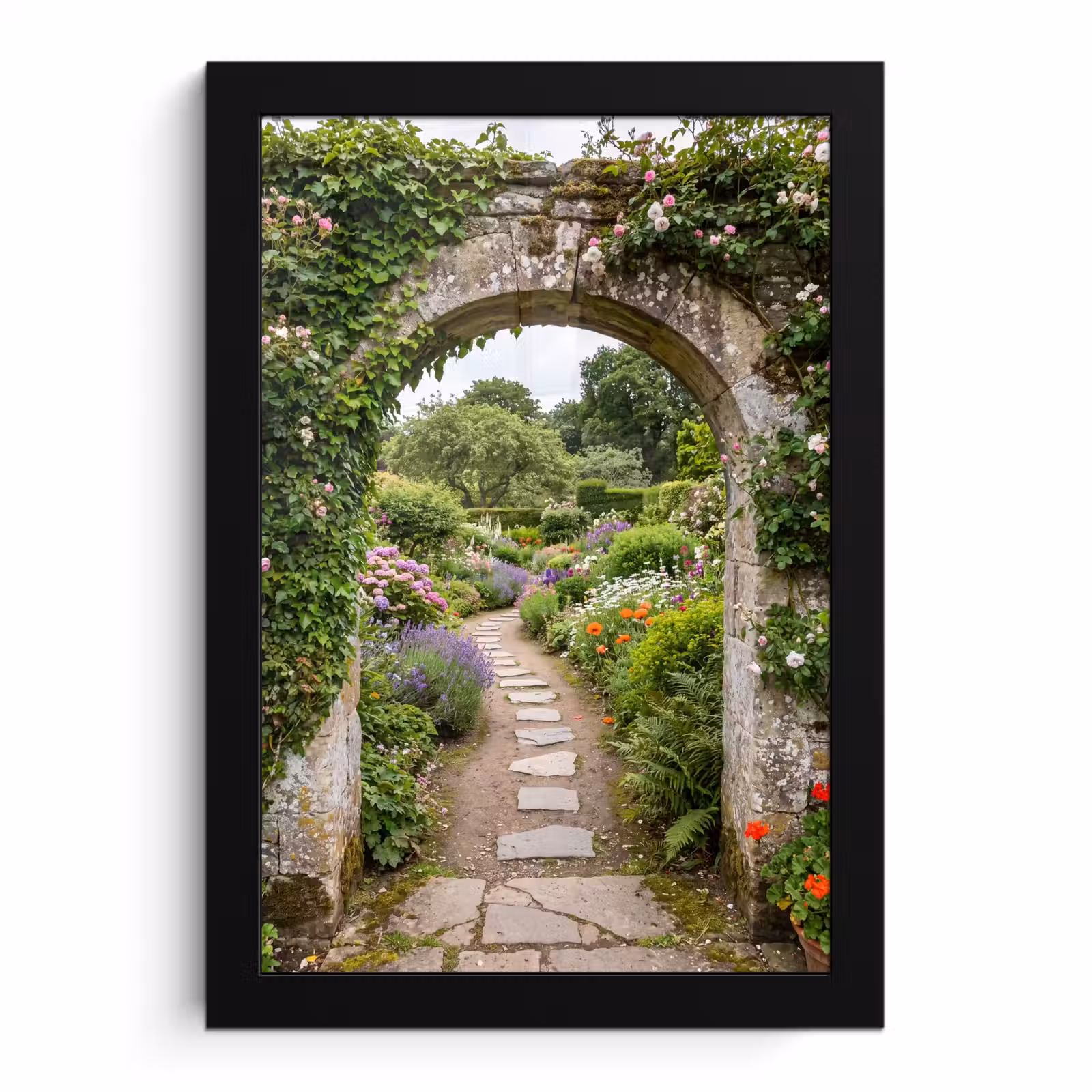 Bilder mit Rahmen - Garten – Blumen – Weg — 1
