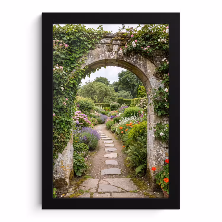 Bilder mit Rahmen - Garten – Blumen – Weg — 1