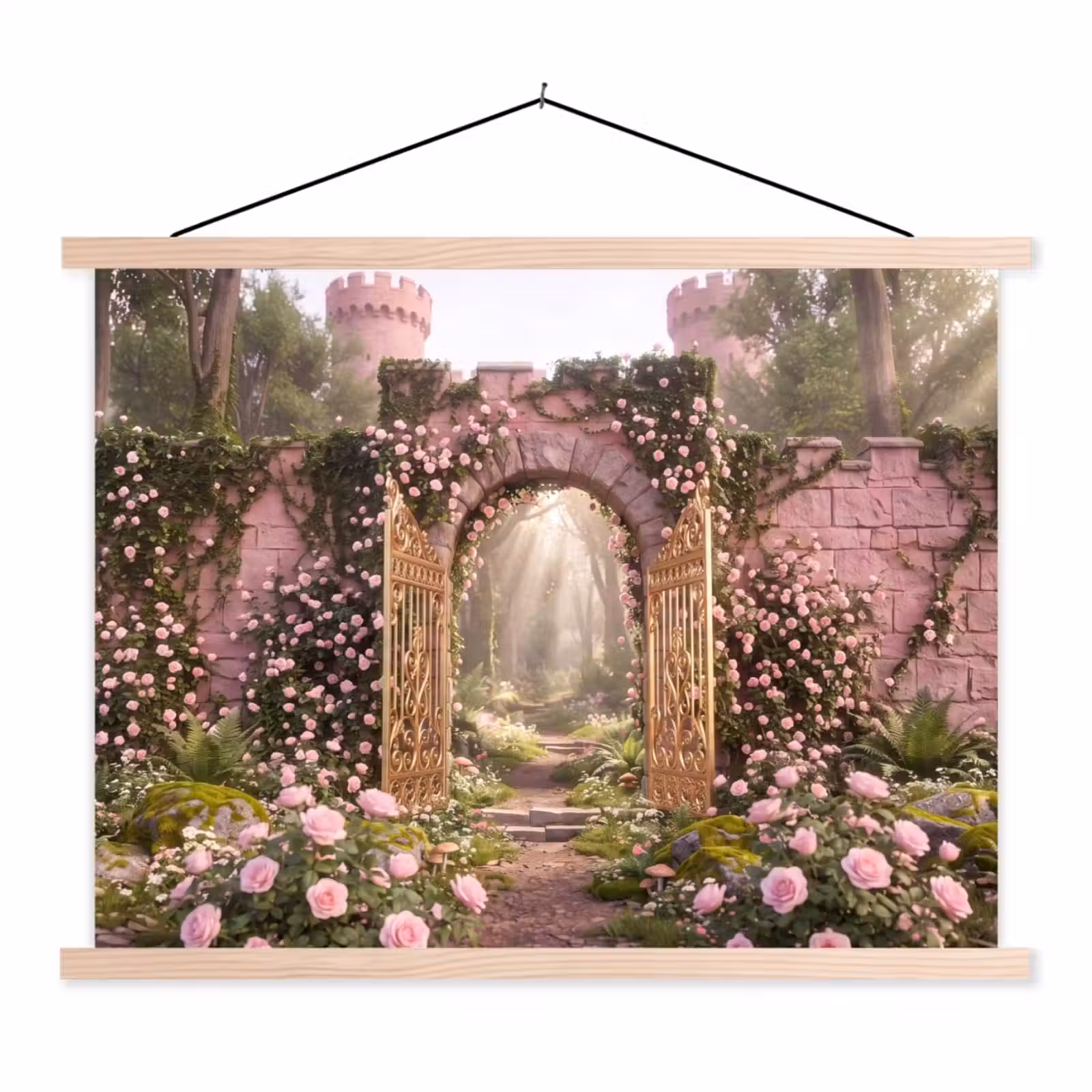 Stoffbild - Tor – Blumen – Märchen — 1