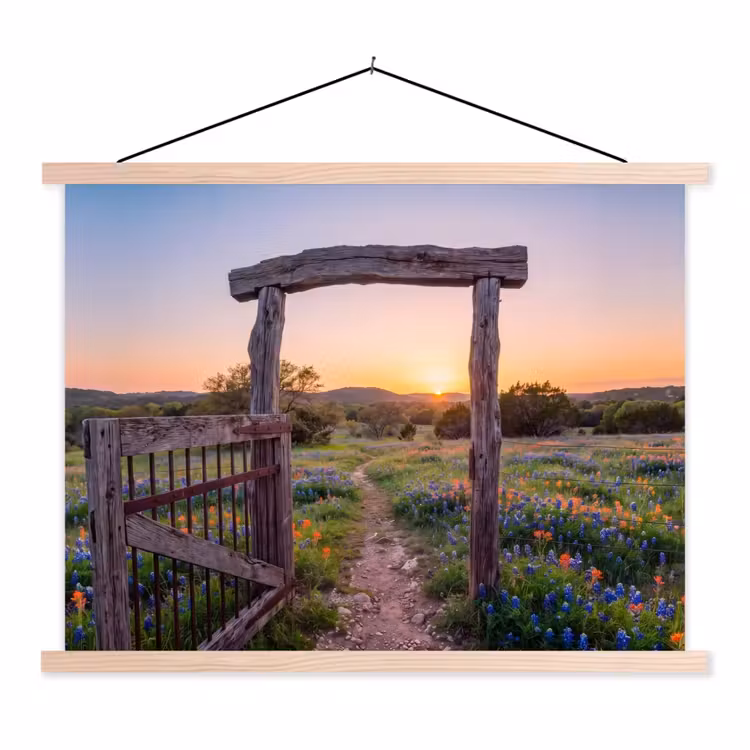 Stoffbild - Tor – Blumen – Natur — 1