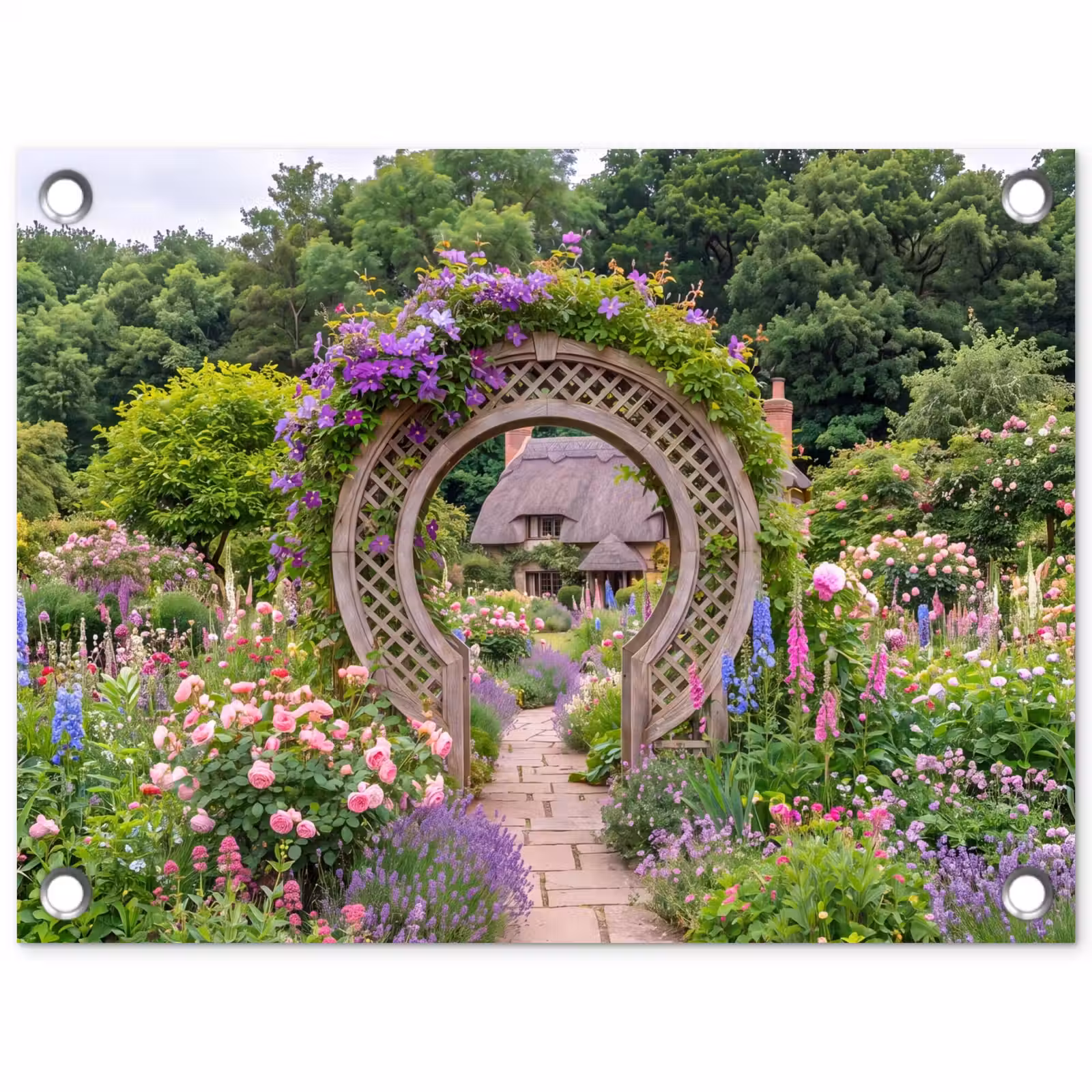 Gartenposter - Garten – Bogen – Blumen — 1