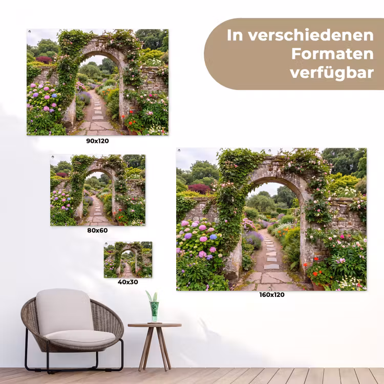 Gartenposter - Garten – Blumen – Weg — 6