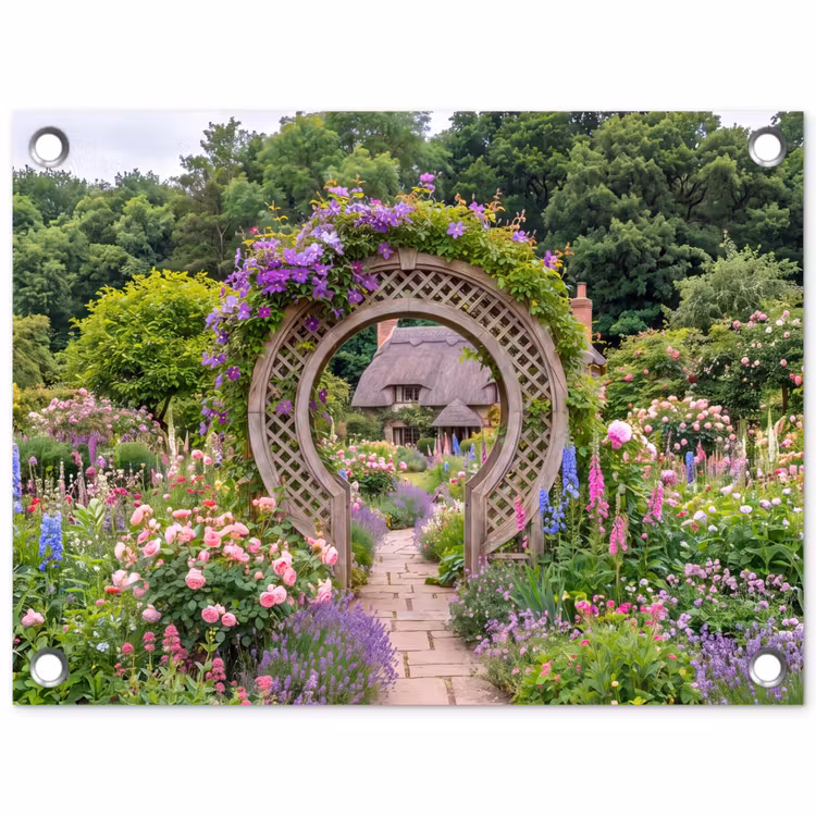 Gartenposter - Garten – Bogen – Blumen — 1