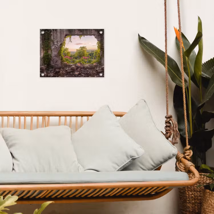 Gartenposter - Mauer – Natur – Blumen — 4