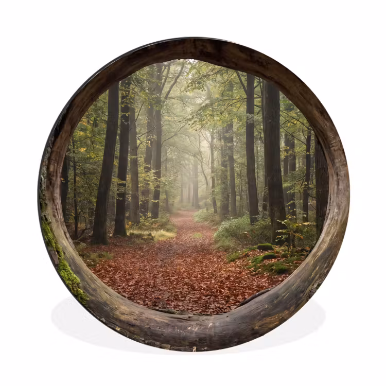 Alu-Dibond-Bild Rund - Baum – Wald – Natur — 1