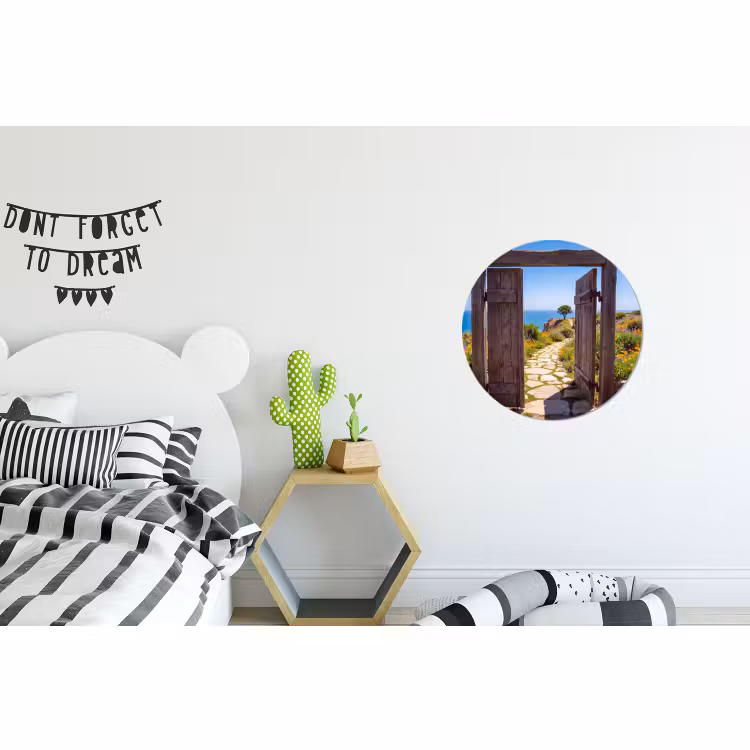 Alu-Dibond-Bild Rund - Tor – Weg – Meer — 4