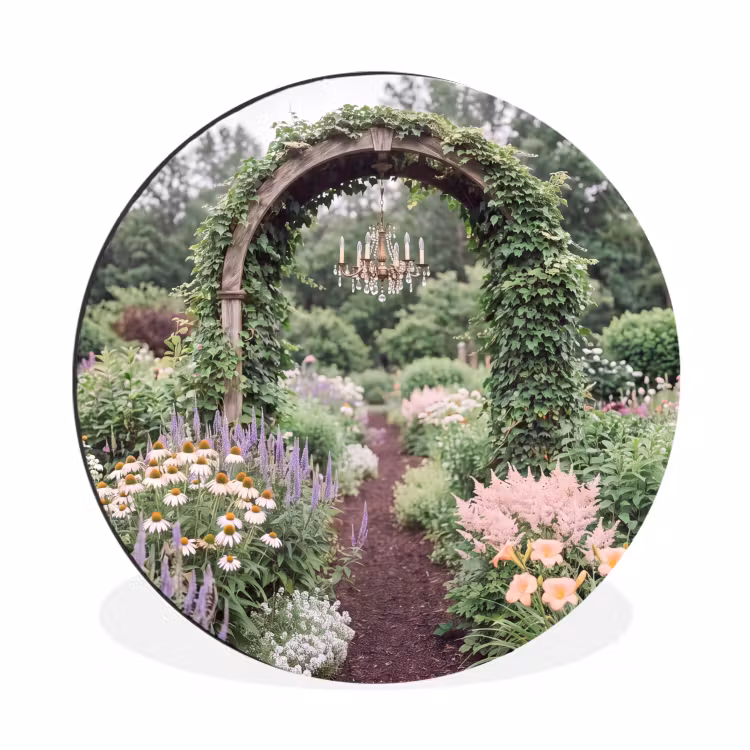 Alu-Dibond-Bild Rund - Bogen – Garten – Natur — 1