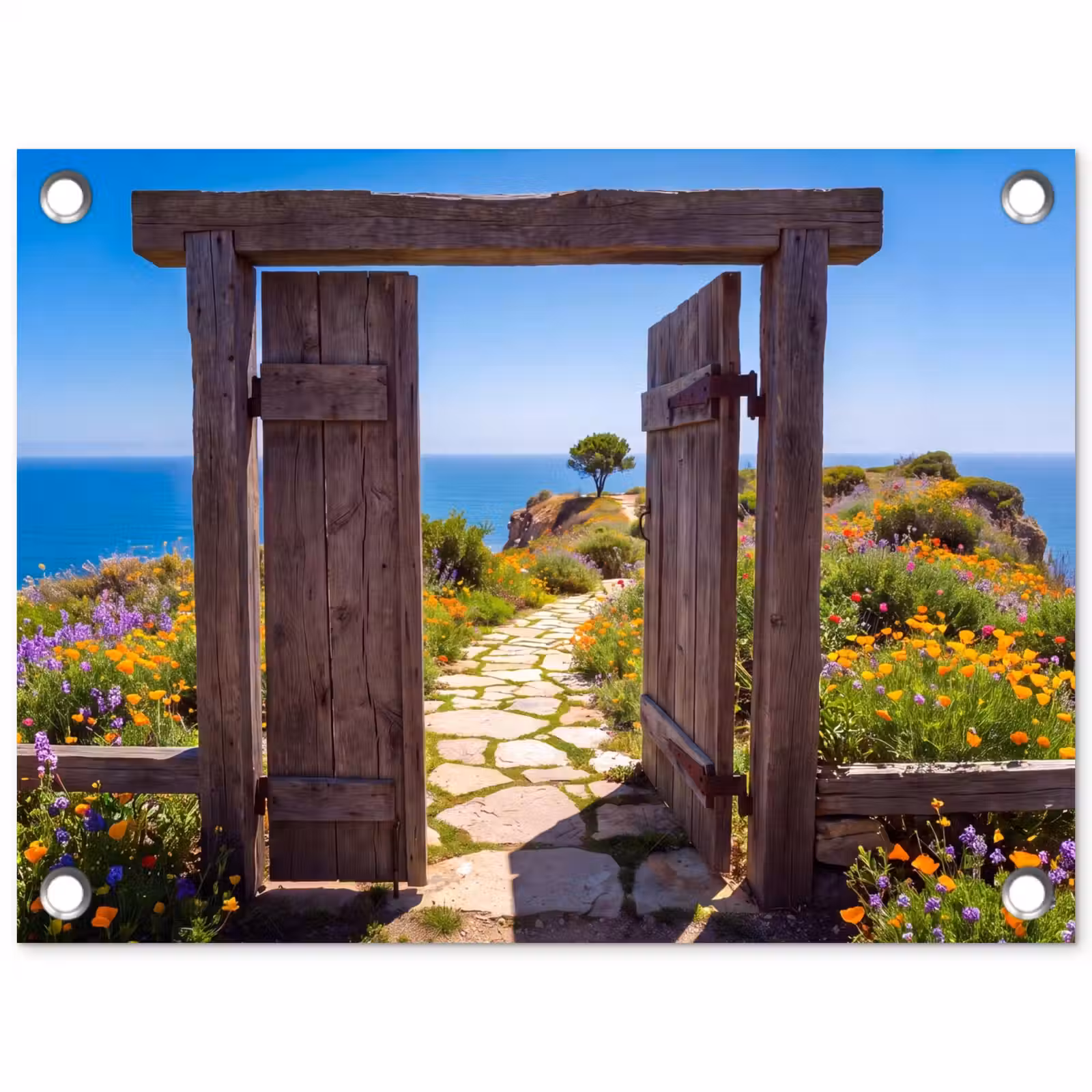 Gartenposter - Tor – Weg – Meer — 1