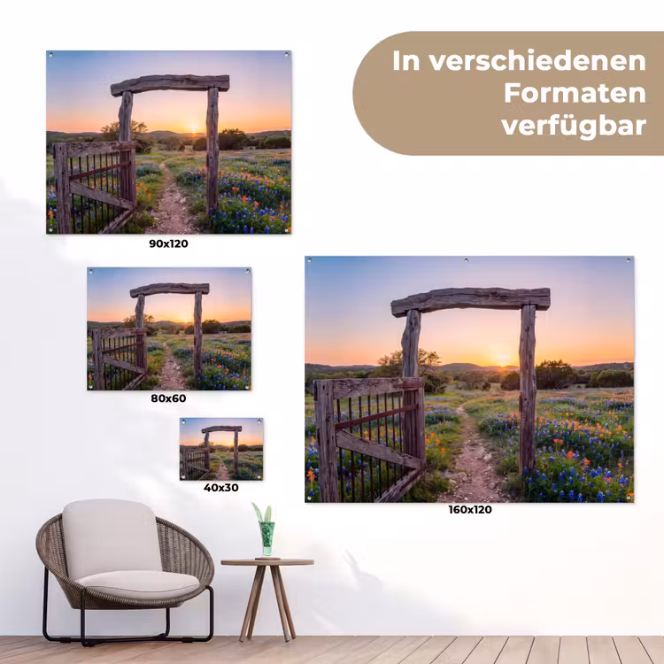 Gartenposter - Tor – Blumen – Natur — 6