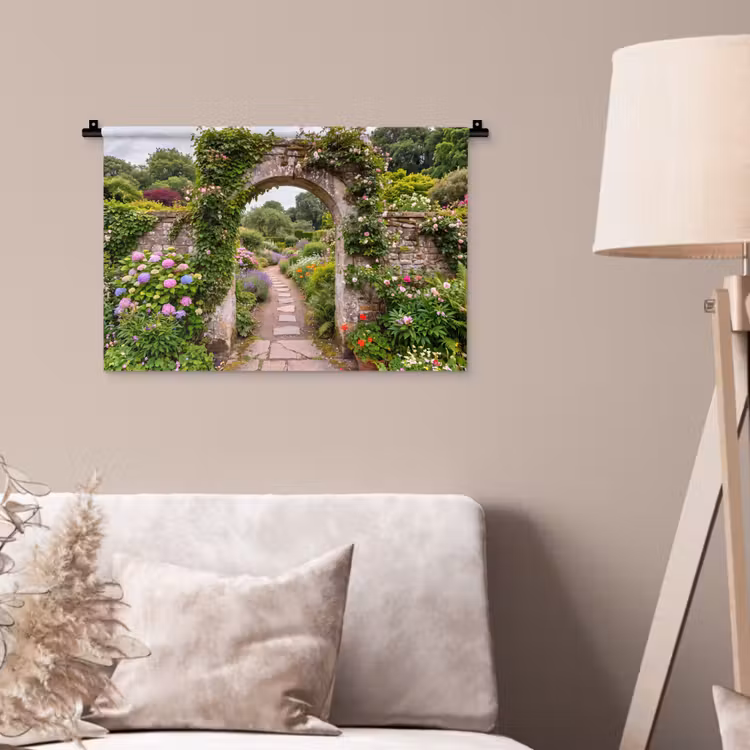 Wandteppich - Garten – Blumen – Weg — 2
