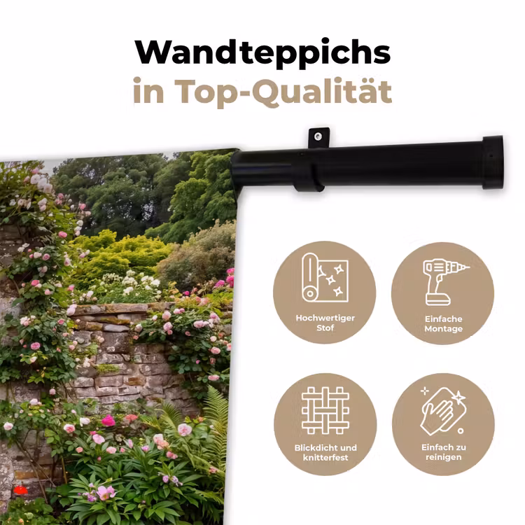 Wandteppich - Garten – Blumen – Weg — 7
