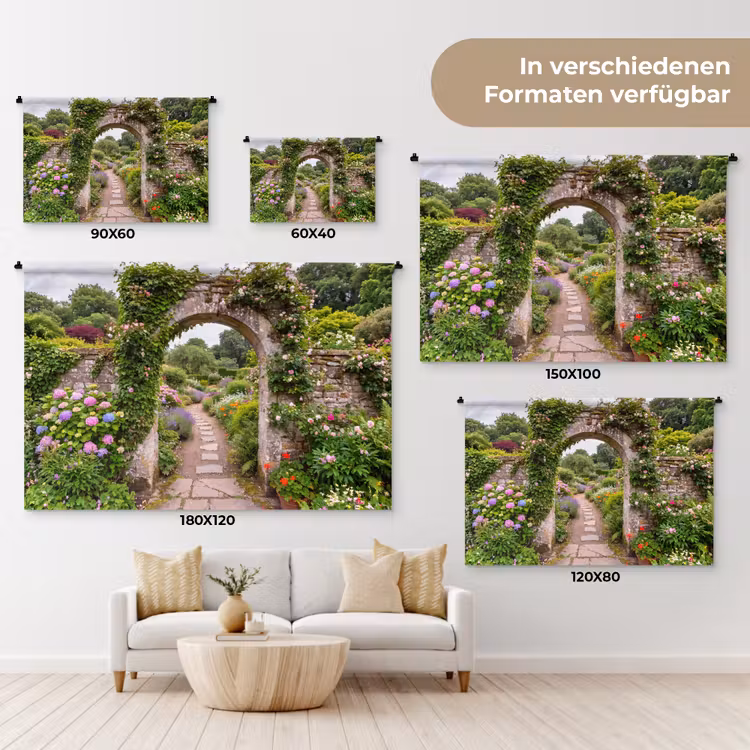 Wandteppich - Garten – Blumen – Weg — 8