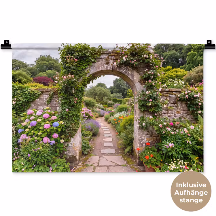 Wandteppich - Garten – Blumen – Weg — 9