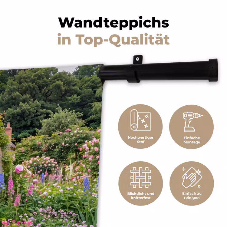 Wandteppich - Garten – Bogen – Blumen — 7