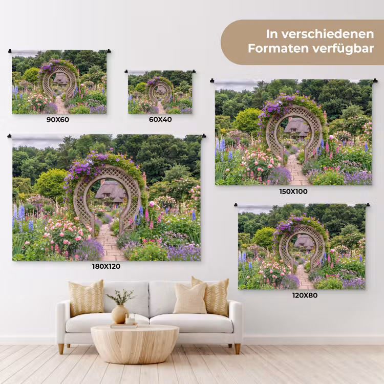 Wandteppich - Garten – Bogen – Blumen — 8