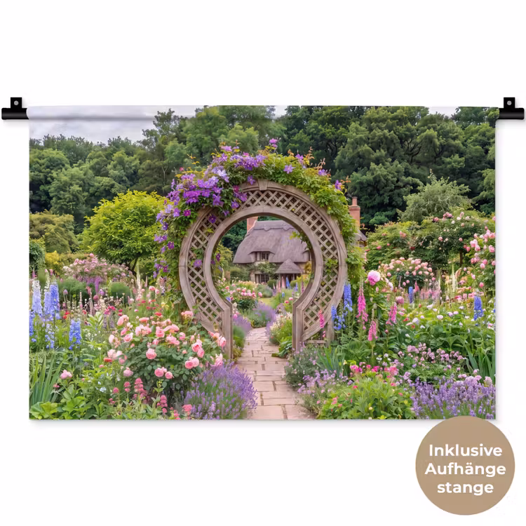 Wandteppich - Garten – Bogen – Blumen — 9