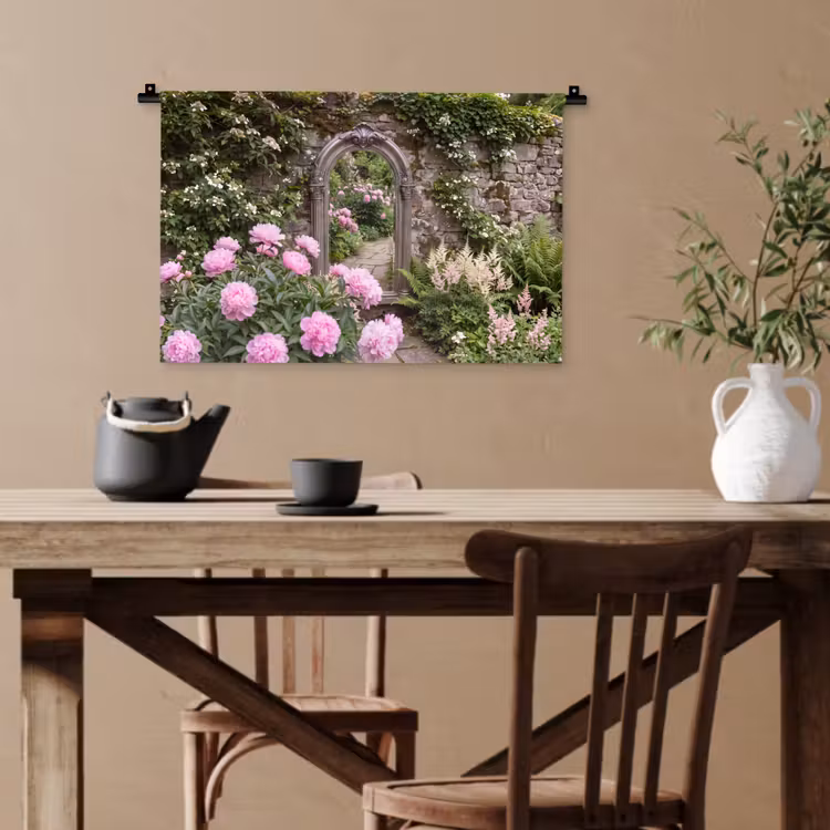 Wandteppich - Spiegel – Garten – Blumen — 3