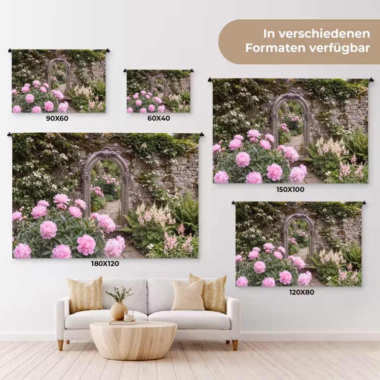 Wandteppich - Spiegel – Garten – Blumen — 8