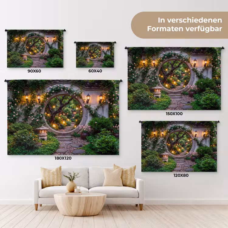 Wandteppich - Tor – Garten – Beleuchtung — 8
