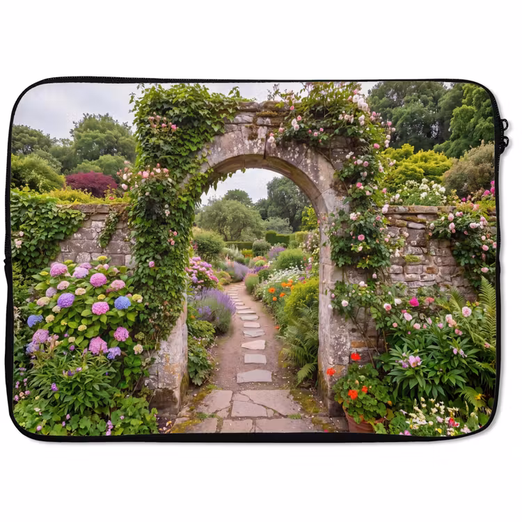 Laptop hülle - Garten – Blumen – Weg — 1