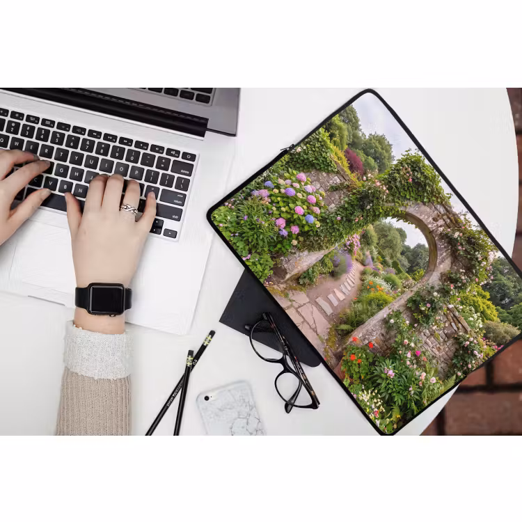 Laptop hülle - Garten – Blumen – Weg — 3