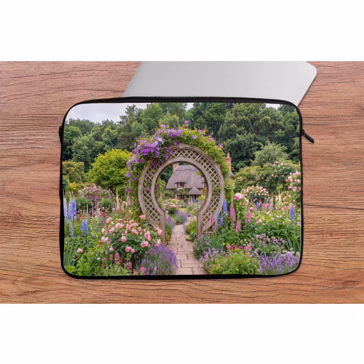 Laptop hülle - Garten – Bogen – Blumen — 2