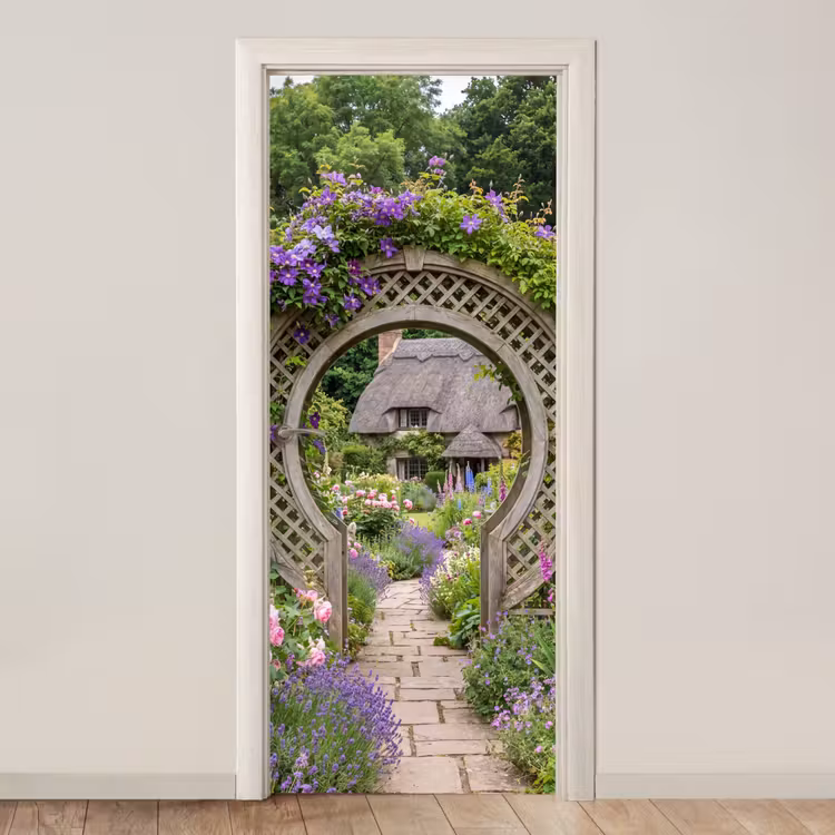 Türtapete - Garten – Bogen – Blumen — 1