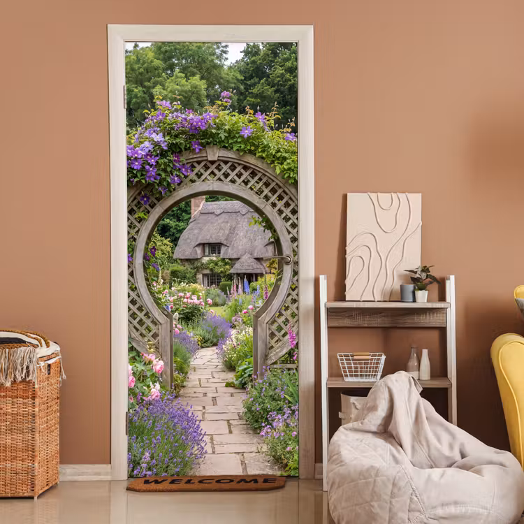 Türtapete - Garten – Bogen – Blumen — 2