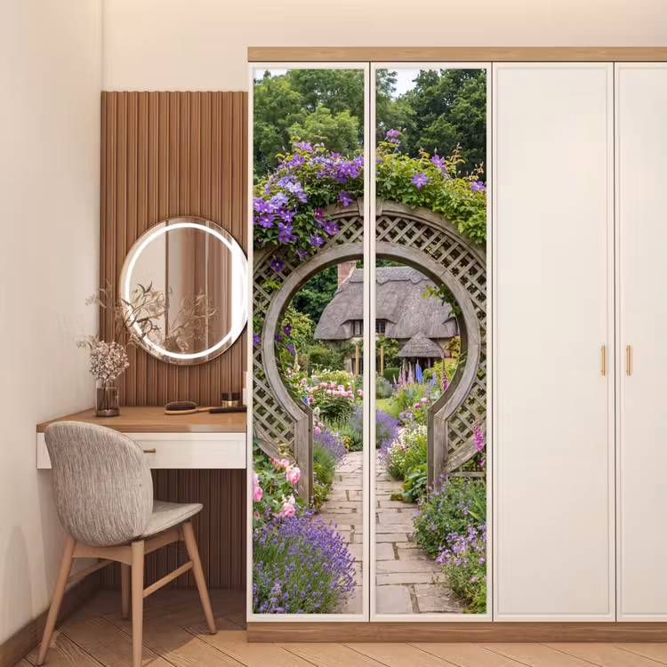 Türtapete - Garten – Bogen – Blumen — 4