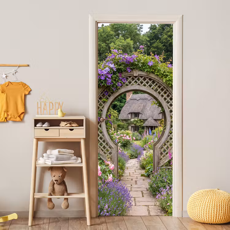 Türtapete - Garten – Bogen – Blumen — 5