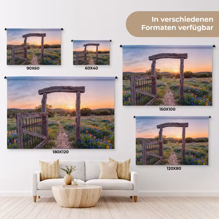 Wandteppich - Tor – Blumen – Natur — 8
