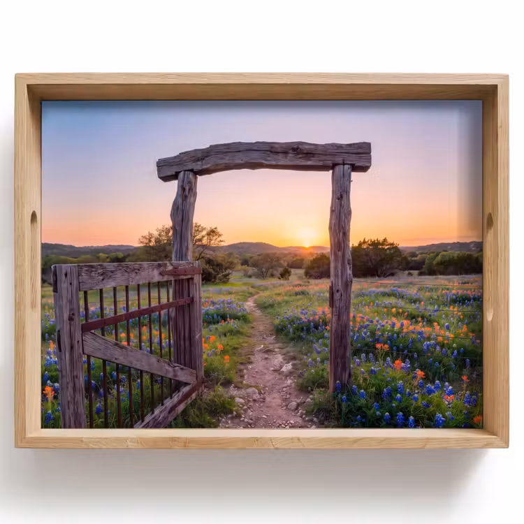 Tablett - Tor – Blumen – Natur — 1