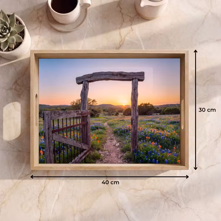 Tablett - Tor – Blumen – Natur — 9
