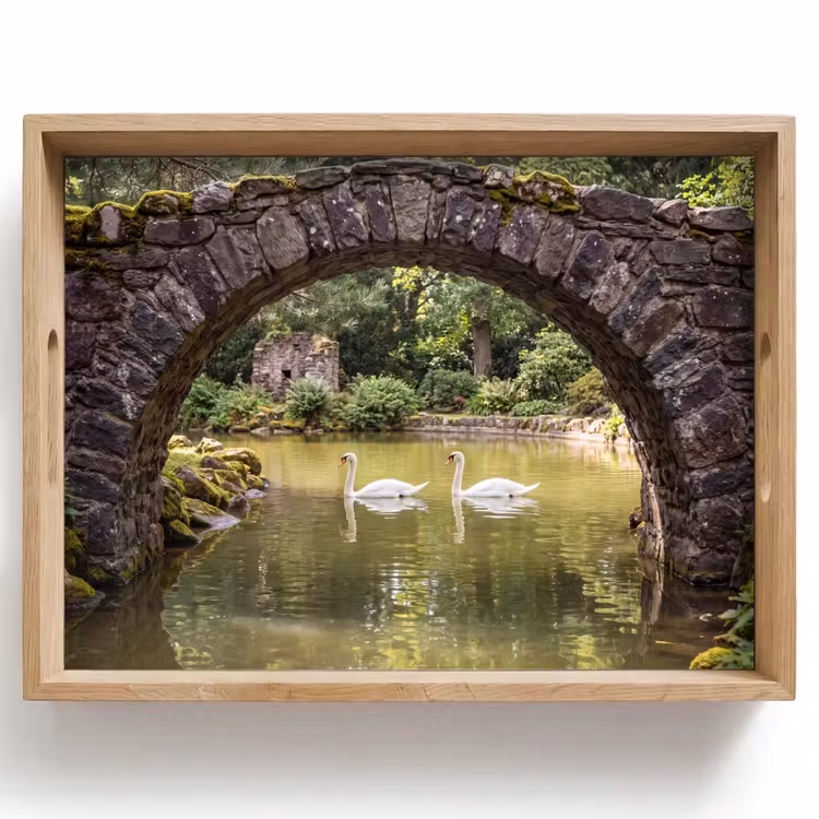 Tablett - Vogel – Wasser – Natur — 1