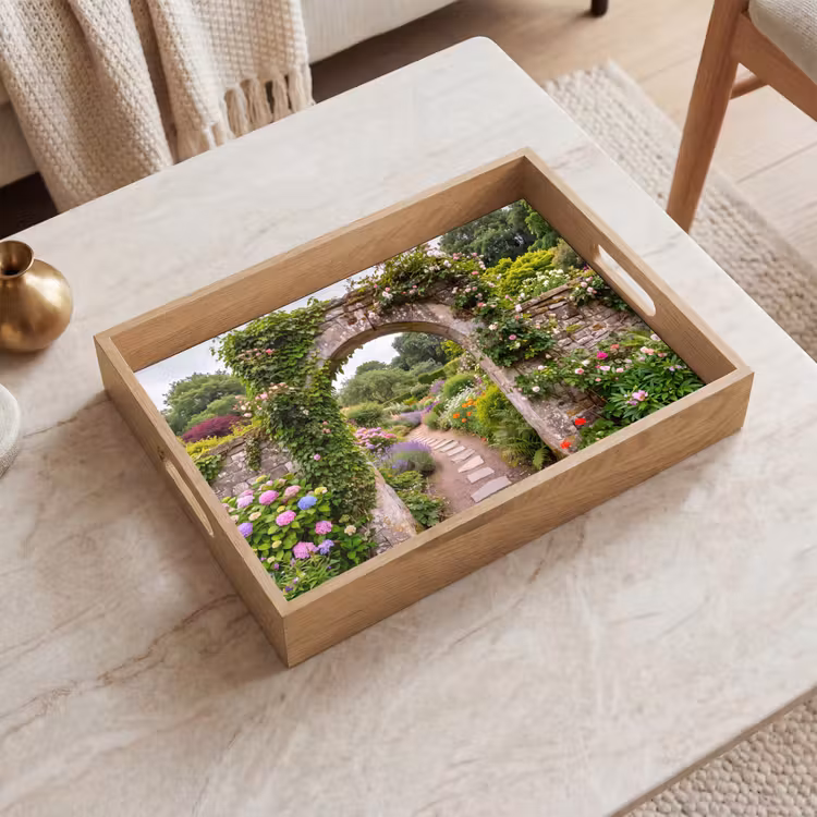 Tablett - Garten – Blumen – Weg — 2
