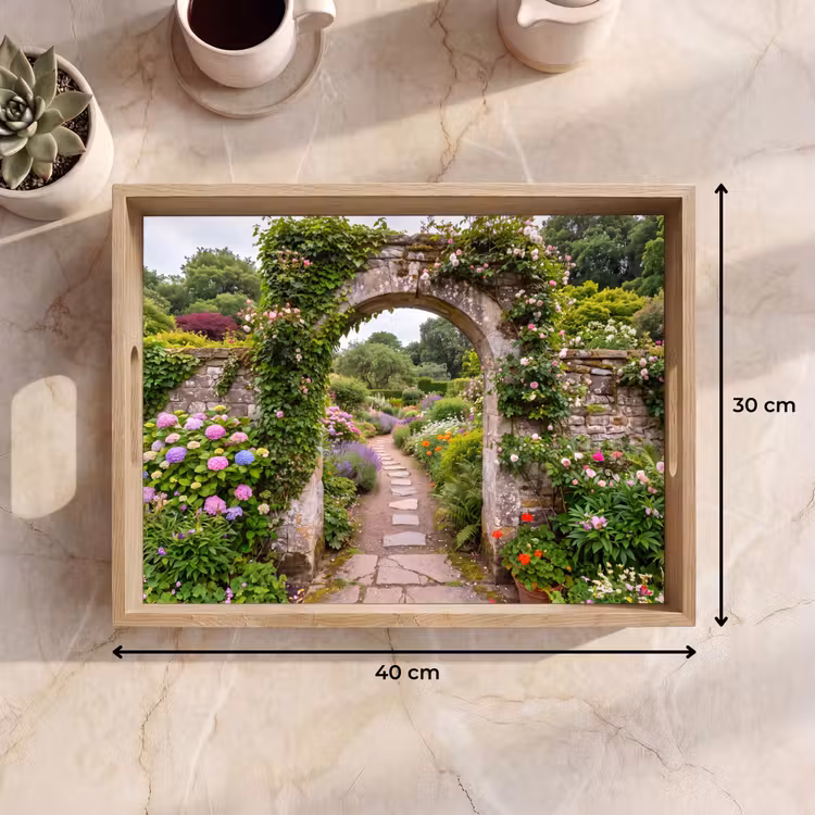 Tablett - Garten – Blumen – Weg — 9