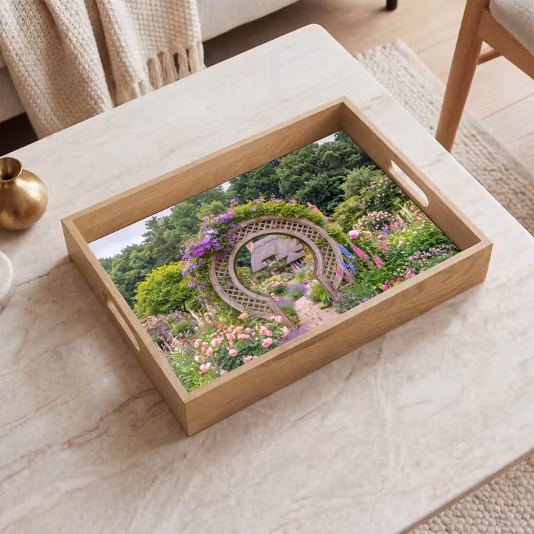 Tablett - Garten – Bogen – Blumen — 2
