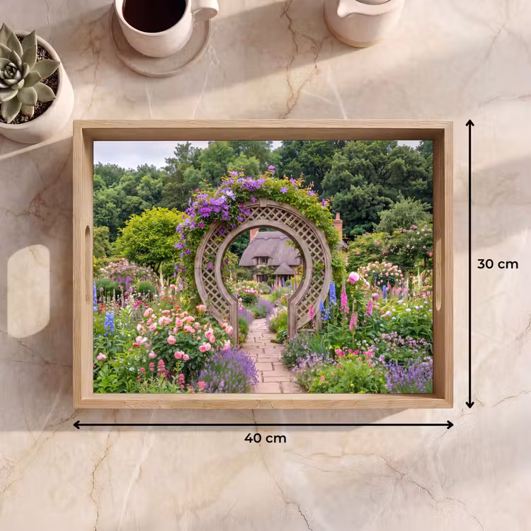Tablett - Garten – Bogen – Blumen — 9