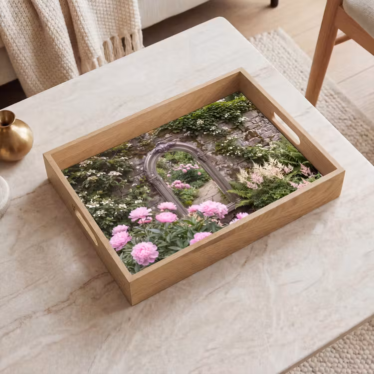 Tablett - Spiegel – Garten – Blumen — 2