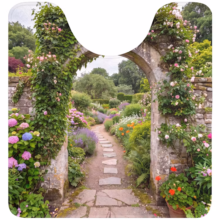 WC Vorleger - Garten – Blumen – Weg — 1