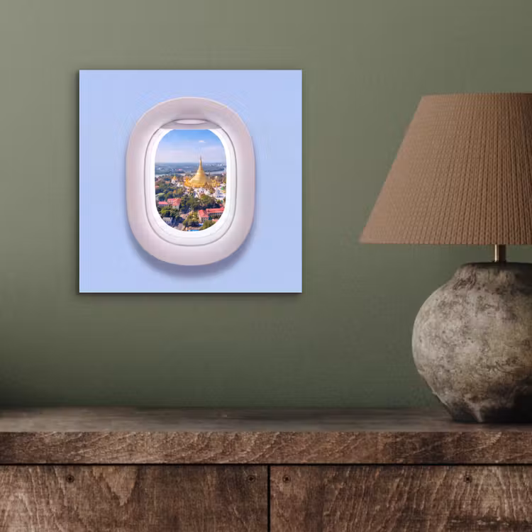 Alu-Dibond-Bild - Pagode – Stadt – Aussicht — 3